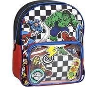 Marvel Avengers Schulrucksack mit durchsichtiger Tasche und Superhelden-Design - robuster Avengers-Kinderrucksack für Jungen und Mädchen