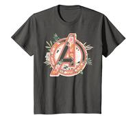 Marvel Avengers Soft Floral Fill Logo T-Shirt, Kinder, Anthrazit, 140