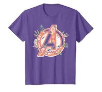 Marvel Avengers Soft Floral Fill Logo T-Shirt, Kinder, Heidekrautlila, 128