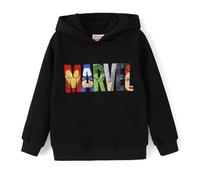 Marvel Avengers Spiderman Iron Man Captain America Venom Boy Girl Hoodie Graphic Sweatshirt Leichter Kinderpullover Top 2-9Y, Marvel Avengers-Schwarz, 8-9 Jahre
