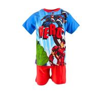 Marvel Avengers T-Shirt und Shorts für Jungen, Schlafanzug aus Weicher Baumwolle, 2-Teiliges Set für Jungen, Captain America Hulk Iron Man Design, Größen 3 bis 8 Jahre (Rot, 4 Jahre)