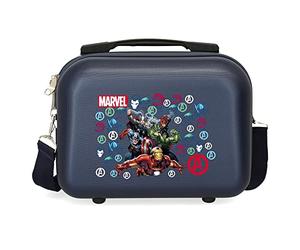 Marvel Avengers Team Kulturbeutel, anpassbar, mit Umhängetasche, Blau, 29 x 21 x 15 cm, starr, ABS 9,14 l