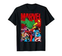 Marvel Avengers Team Retro Comic Vintage Graphic T-Shirt