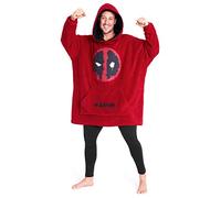 Marvel Avengers Übergroße Herren Hoodie Decke mit Ärmeln - Stitch Oversized Kapuzenpullover Fleece Tragbare Decken für Teenager - Geschenke für Fans (Rot/Schwarz)