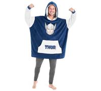 Marvel Avengers Übergroße Herren Hoodie Decke mit Ärmeln - Stitch Oversized Kapuzenpullover Fleece Tragbare Decken für Teenager - Geschenke für Fans (Blau/Grau)