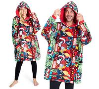 Marvel Avengers Übergroße Herren Hoodie Decke mit Ärmeln - Stitch Oversized Kapuzenpullover Fleece Tragbare Decken für Teenager - Geschenke für Fans (Mehrfarbig)
