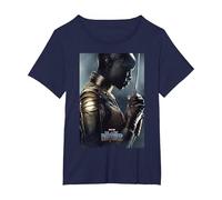 Marvel Black Panther Avengers Okoye Poster T-Shirt, Damen Große Größen, Marineblau, 5X