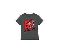 Marvel Boy's Iron Man Birthday 5 Unisex Kids T-Shirt, Charcoal, 5-6 Jahre