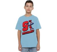 Marvel Boy's Spiderman Birthday 9 Unisex Kids T-Shirt, Light Blue, 9-10 Jahre