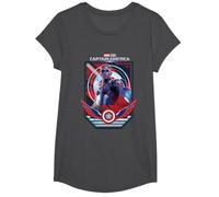 Marvel Captain America: Brave New World New Cap Poster T-Shirt, Mädchen, Anthrazit Meliert, L