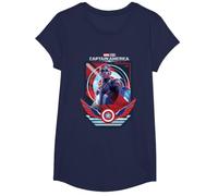 Marvel Captain America: Brave New World New Cap Poster T-Shirt, Mädchen, Marineblau, M