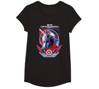 Marvel Captain America: Brave New World New Cap Poster T-Shirt, Mädchen, Schwarz, M