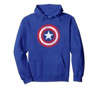 Marvel Captain America Classic Shield Graphic Pullover Hoodie, Unisex für Erwachsene, Königsblau, L