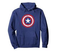 Marvel Captain America Classic Shield Graphic Pullover Hoodie, Unisex für Erwachsene, Marineblau, XXL