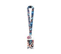 Marvel Captain America Deluxe-Schlüsselband mit Kartenhalter mit Display-Clean-Dongle