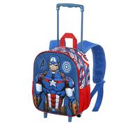 Marvel Captain America First-Kleiner 3D Rucksack mit Rädern, Blau, 26 x 34 cm, Kapazität 12,5 L
