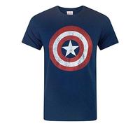 Marvel Captain America Hemd Herren Comic Distressed Logo Top Small