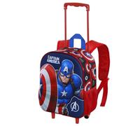 Marvel Captain America Patriot-Kleiner 3D Rucksack mit Rädern, Mehrfarbig, 26 x 34 cm, Kapazität 7 L