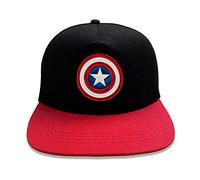 Marvel Captain America Snapback Cap für Herren, Schirmmütze und Logo, Schwarz