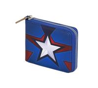 Marvel Captain America Star-Herren-Geldbörse Man Zip, Blau, 12 x 10 cm