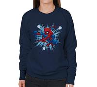 Marvel Christmas Spider Man Classic Pose Women's Sweatshirt Gr. Small, Marineblau