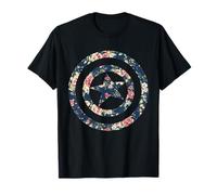 Marvel Comics Captain America Avenger Floral Shield T-Shirt