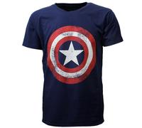 Marvel Comics Captain America Distorted Shield T-Shirt XL Blau