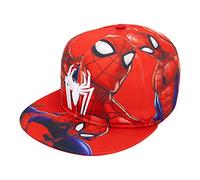 Marvel Comics Herren Spiderman-Kostüm, Bestickt/Bedruckt, Snapback, Flache Krempe - Rot - Einheitsgröße
