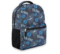 Marvel Comics Schulrucksack - Spiderman Avengers Captain America Iron Man Hulk Allover Print Kinder Büchertasche für Jungen, Venom Black, 18 inches (H) x 13 inches (W) x 6 inches (D)