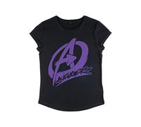 Marvel Damen Avengers Classic Avenger Graffiti Women's Rolled Sleeve T-shirt, Schwarz, XL