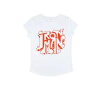 Marvel Damen Avengers Classic Decor Ironman Logo Women's Rolled Sleeve T-shirt, Weiß, S