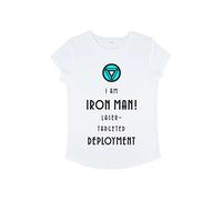 Marvel Damen Avengers Classic Iron Deployment Women's Rolled Sleeve T-shirt, Weiß, M