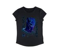 Marvel Damen Avengers Classic Ultra Panther Women's Rolled Sleeve T-shirt, Schwarz, XL