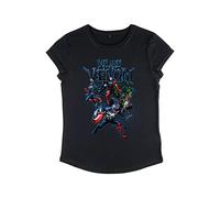 Marvel Damen Avengers We Are Venom Women's Rolled Sleeve T-shirt, Schwarz, S