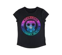 Marvel Damen Guardians Of The Galaxy Space Lord Women's Rolled Sleeve T-shirt, Schwarz, L