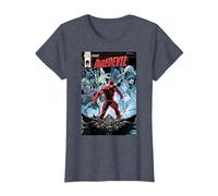 Marvel Daredevil Legacy Comic Cover T-Shirt, Damen, Blau Meliert, 3XL