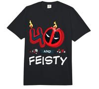 Marvel Deadpool 40th Birthday Party 40 and Feisty Funny Comfort Colors Adult Heavyweight T-Shirt