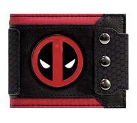 Marvel Deadpool Abzeichen Triple-Buttoned Schwarz Portemonnaie Geldbörse