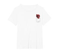Marvel Deadpool Corner Pocket Cartoon T-Shirt, Damen Große Größen, Weiß, 1X