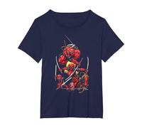 Marvel Deadpool Corps Lady Deadpool Kidpool Headpool Dogpool T-Shirt, Damen Große Größen, Marineblau, 1X