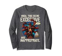 Marvel Deadpool Excessive Arsenal Langarmshirt, Unisex für Erwachsene, Anthrazit Meliert, M