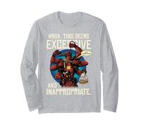 Marvel Deadpool Excessive Arsenal Langarmshirt, Unisex für Erwachsene, Grau Meliert, M
