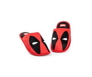 Marvel Deadpool Herren Hausschuhe | Deadpool Mask Character Graphic Indoor-Pantoletten für Erwachsene in Rot Comics Superhelden-Hausschuhe zum Hineinschlüpfen