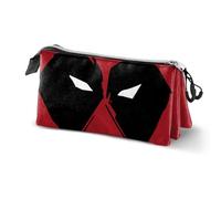 Marvel Deadpool Mask-Dreifach Federmäppchen, Rot, 23 x 11 cm