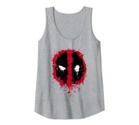 Marvel Deadpool Paint Splatter Logo Tank Top, Damen, Grau Meliert, S