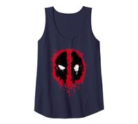 Marvel Deadpool Paint Splatter Logo Tank Top, Damen, Marineblau, S