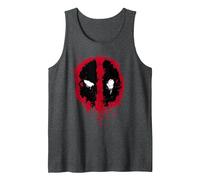 Marvel Deadpool Paint Splatter Logo Tank Top, Herren, Anthrazit Meliert, L