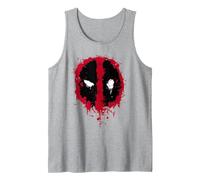 Marvel Deadpool Paint Splatter Logo Tank Top, Herren, Grau Meliert, L