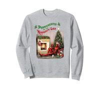 Marvel Deadpool Permanently on The Naughty List Holiday Sweatshirt, Unisex für Erwachsene, Grau Meliert, M