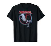 Marvel Deadpool Riding A Unicorn Circle T-Shirt